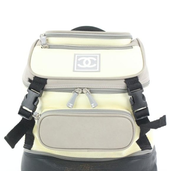 Chanel Grey Black CC Logo Sports Backpack 322cas51 - Picture 1 of 12